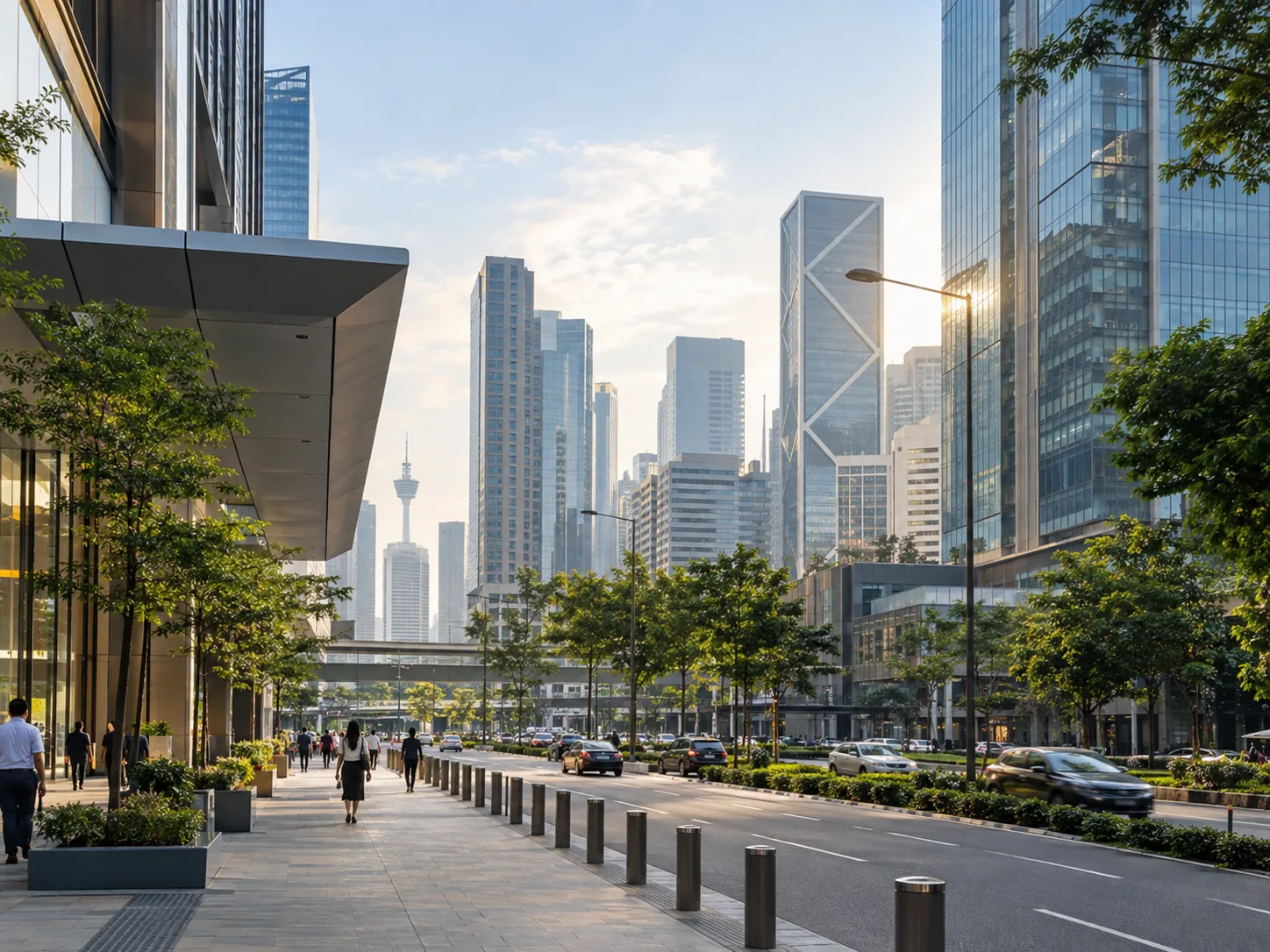 Illustrative Kuala Lumpur commercial streetscape, not a Horeb clinic